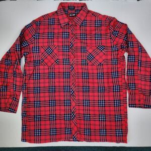 Big Yank Vintage 80s Mens Plaid Dual Chest Pocket Cotton Flannel Button Down XL